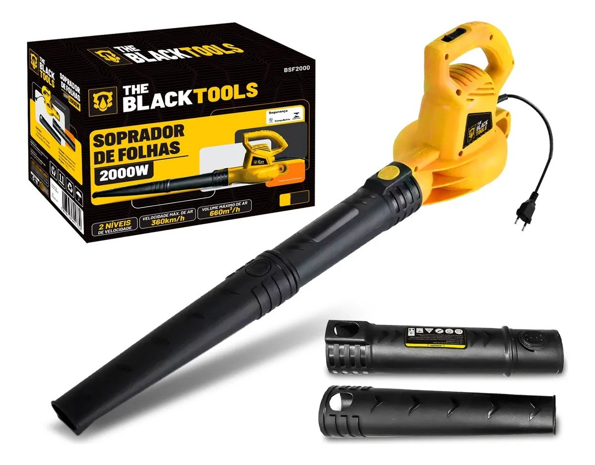 Soprador De Folhas E Residuos Eletrico 2000w Para Jardim Bsf2000 The Black Tools 555